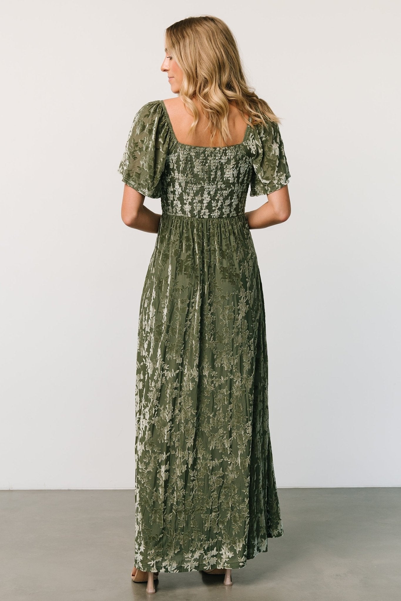 Everley Velvet Maxi Dress | Dark Sage - Baltic Born