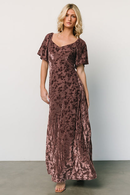 Everley Velvet Maxi Dress | Espresso - Baltic Born