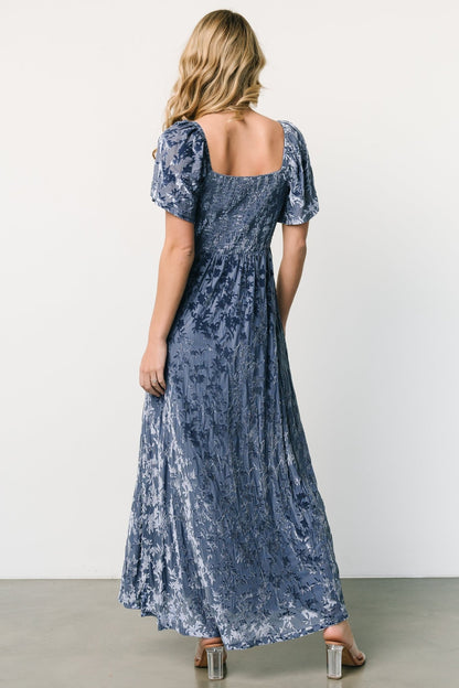 Everley Velvet Maxi Dress | Whisper Blue - Baltic Born