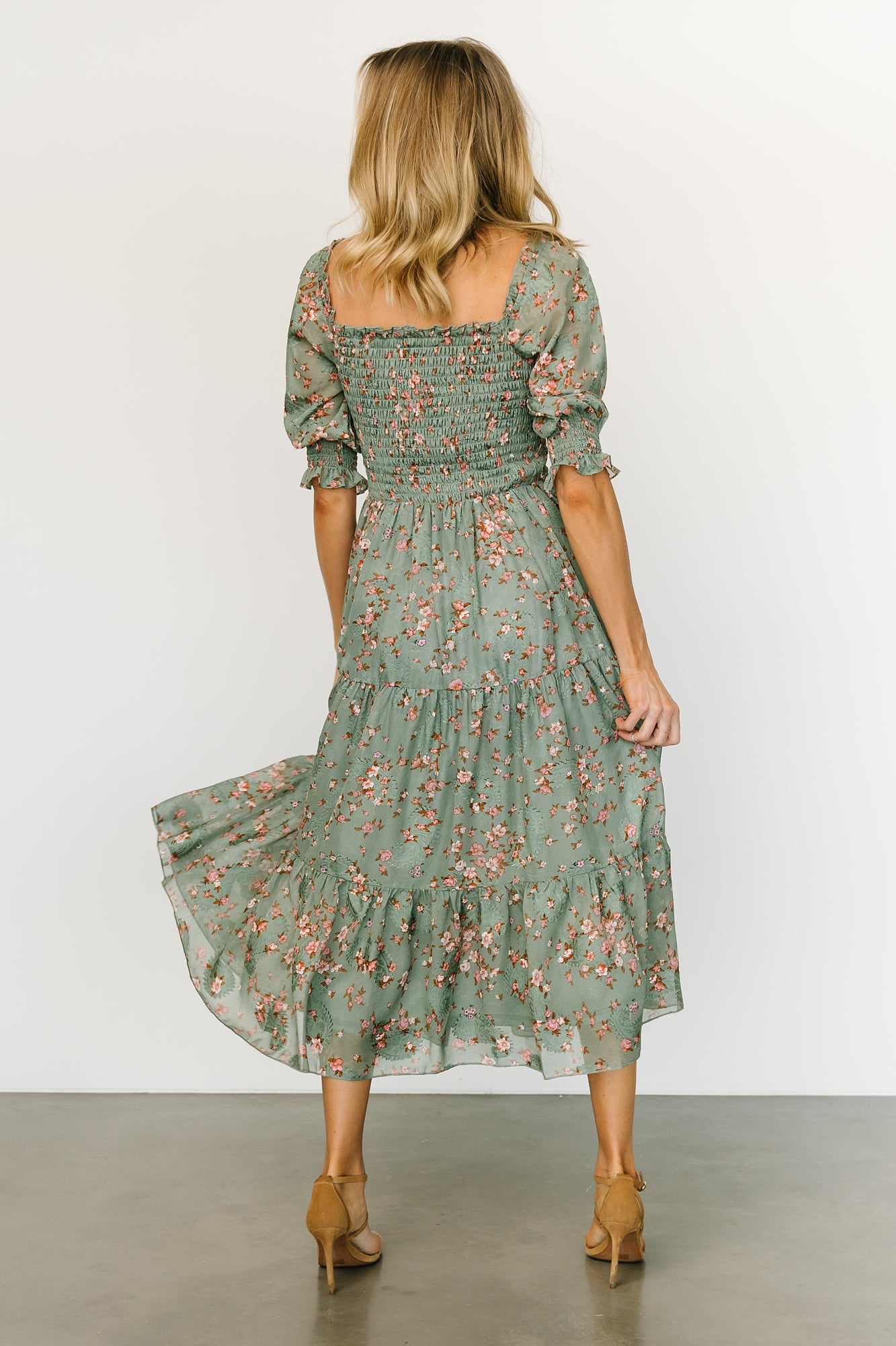 AUBERGINE CHIC JACQUARD WOVEN MIDI DRESS