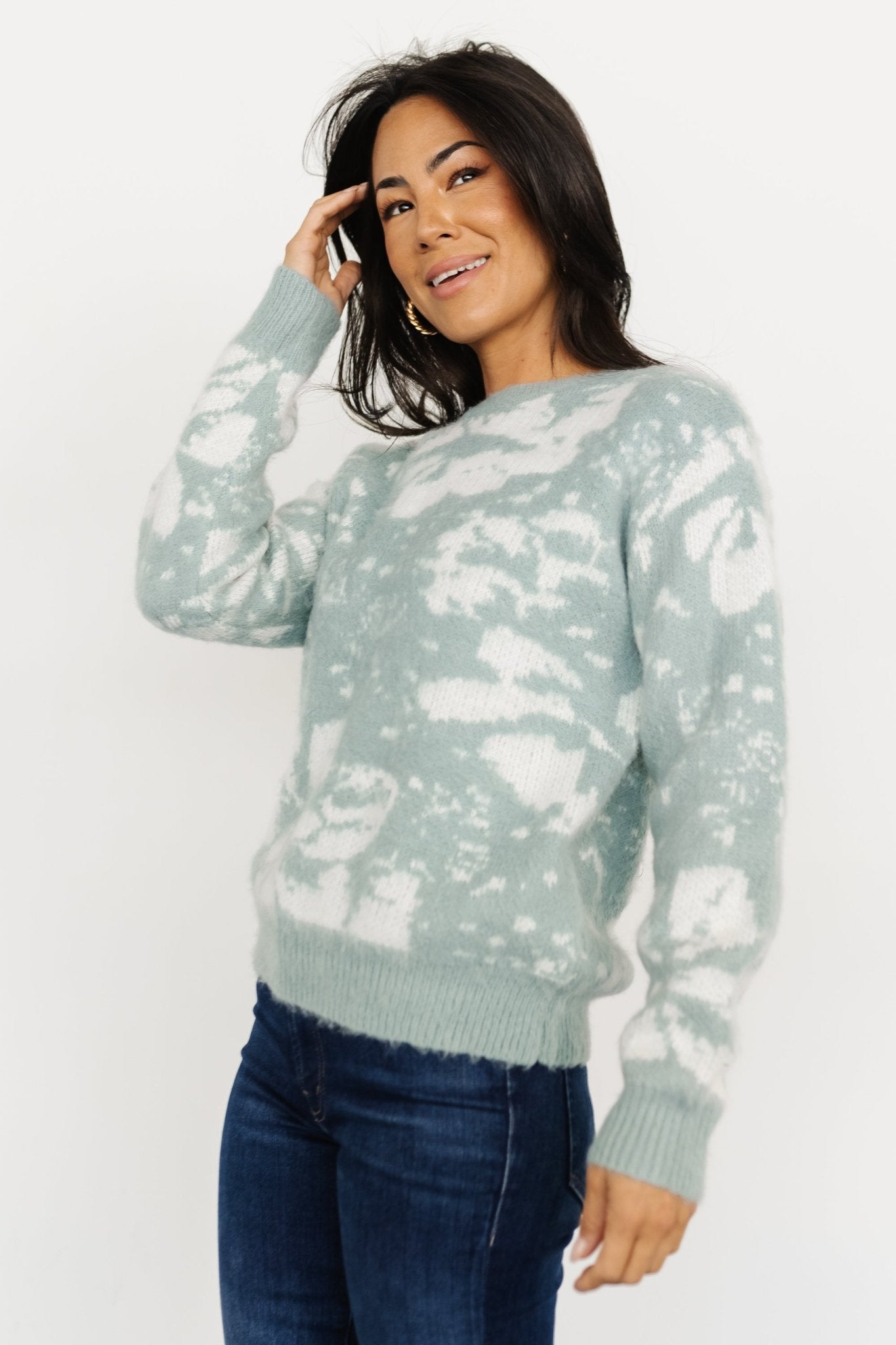 Fairbanks Sweater | Blue Sage Print - Baltic Born