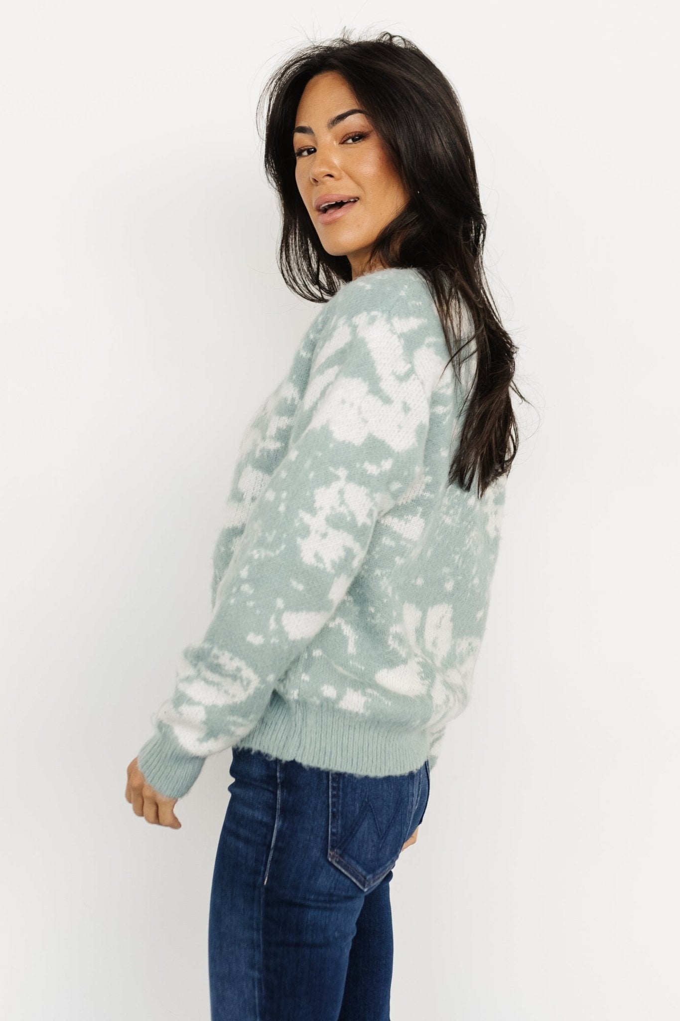 Fairbanks Sweater | Blue Sage Print - Baltic Born