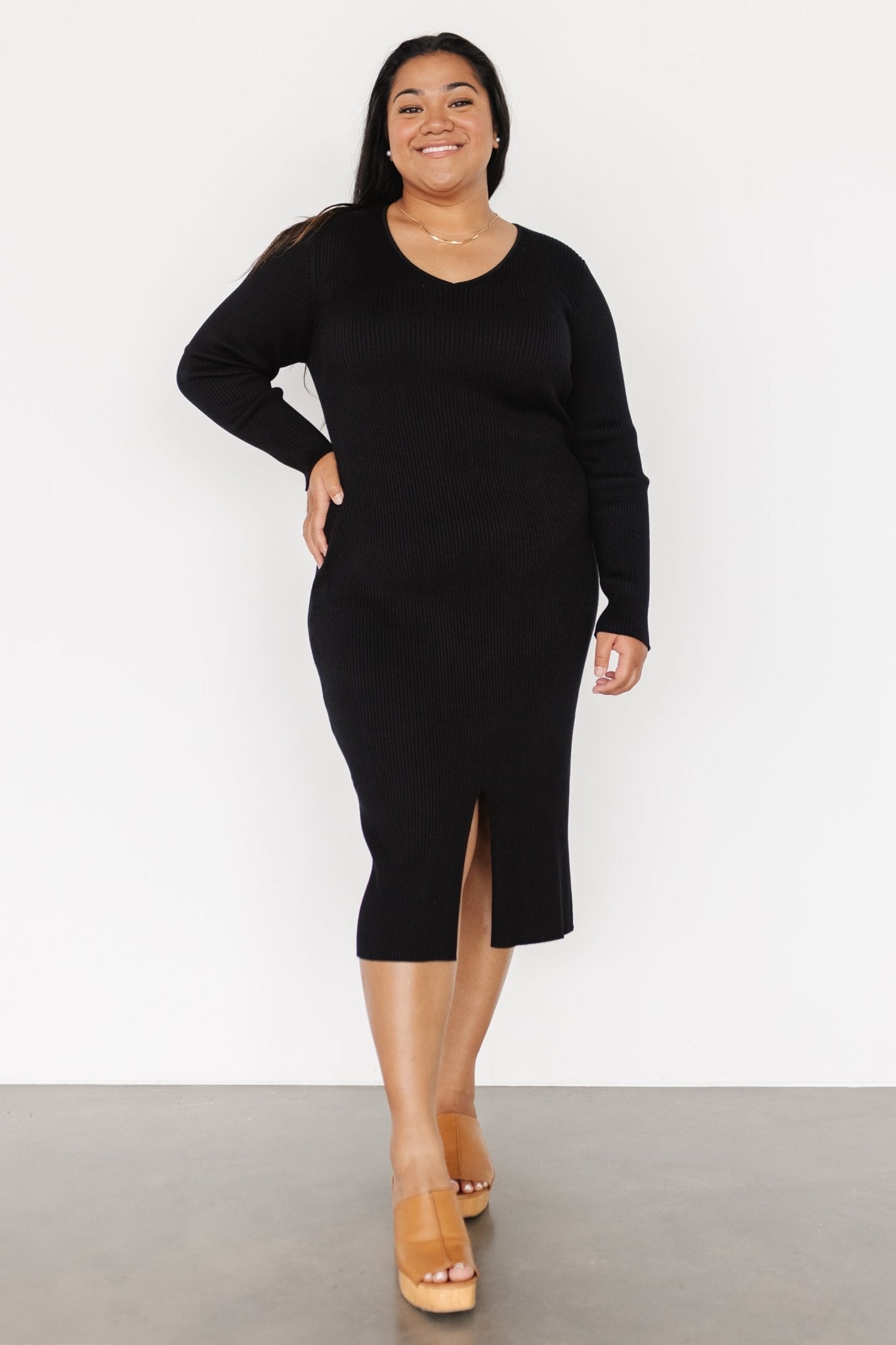 Fairmount Ribbed Midi Dress | Black - Baltic Born