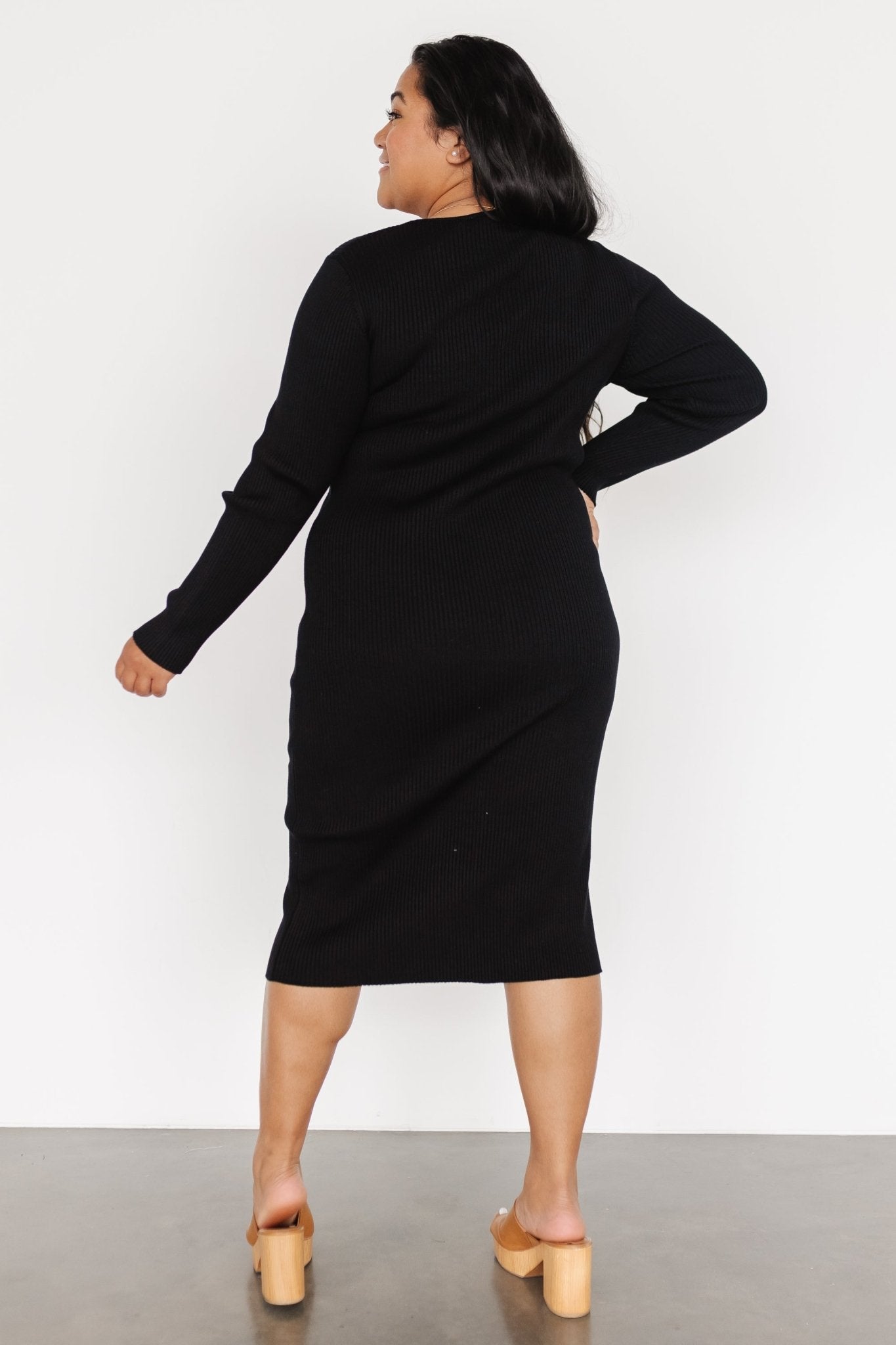 Fairmount Ribbed Midi Dress | Black - Baltic Born