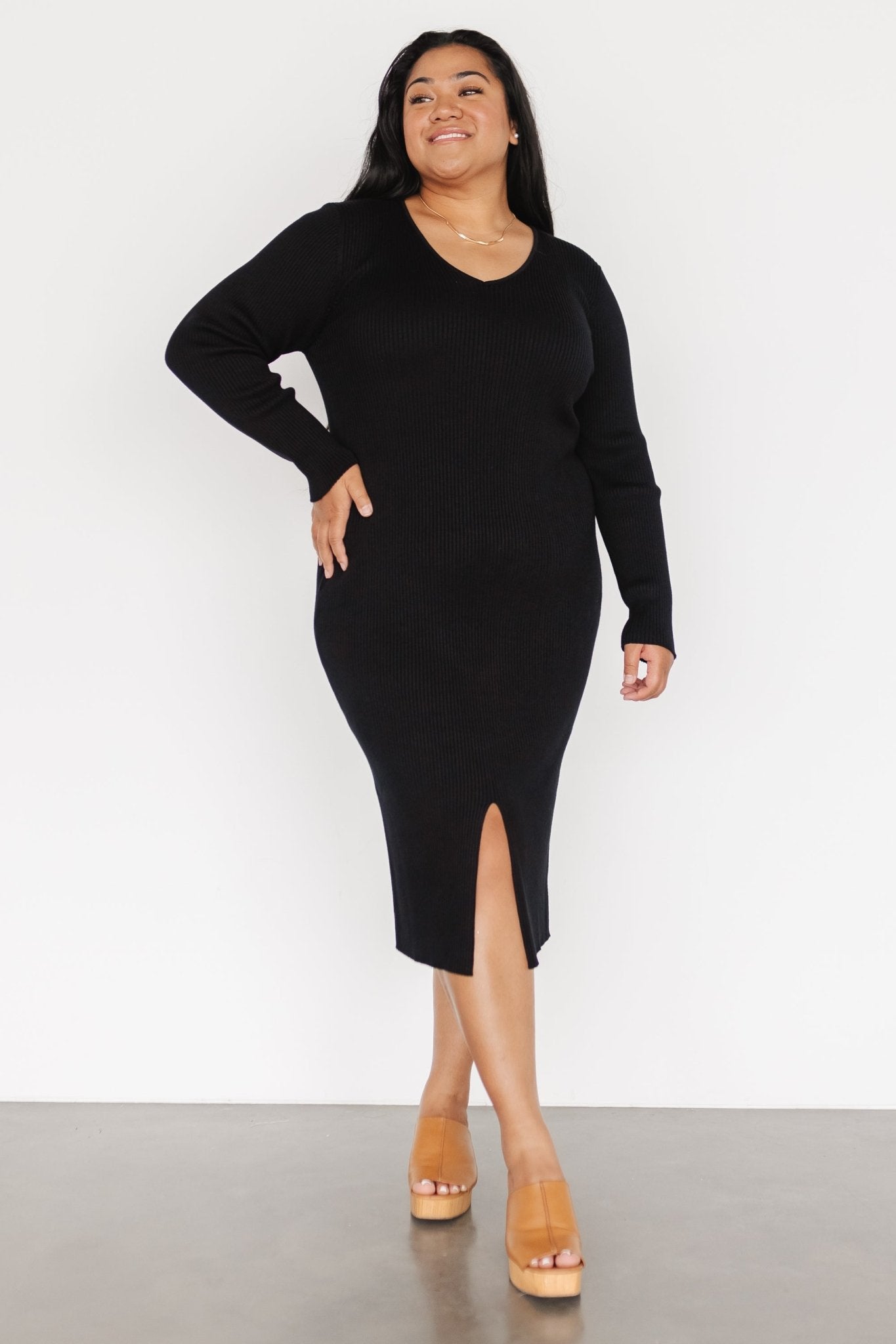 Fairmount Ribbed Midi Dress | Black - Baltic Born