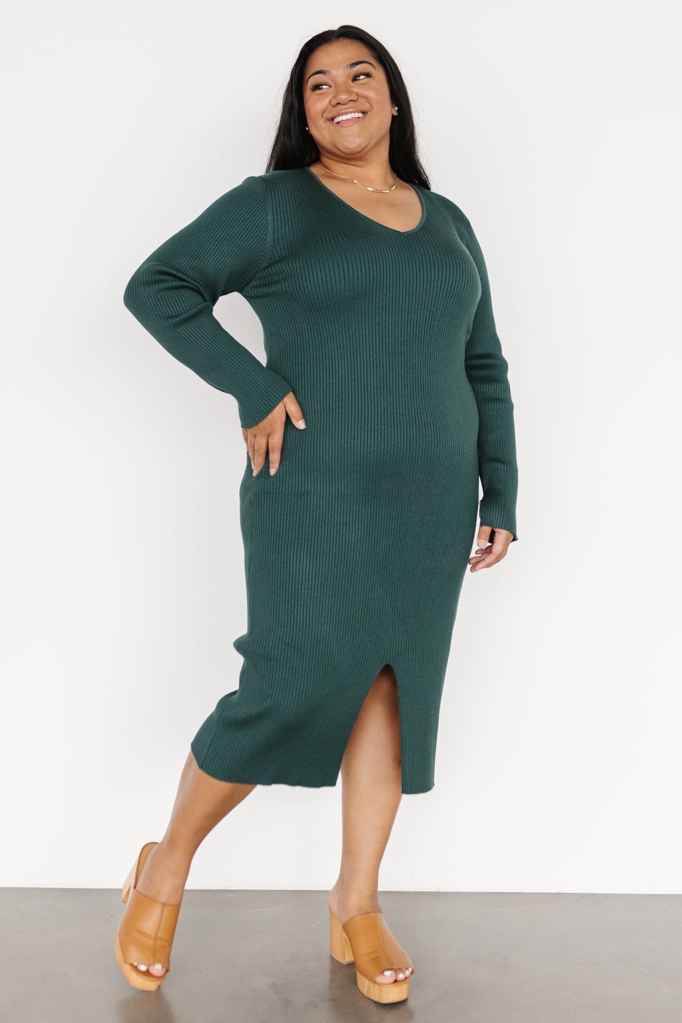 Fairmount Ribbed Midi Dress | Green - Baltic Born