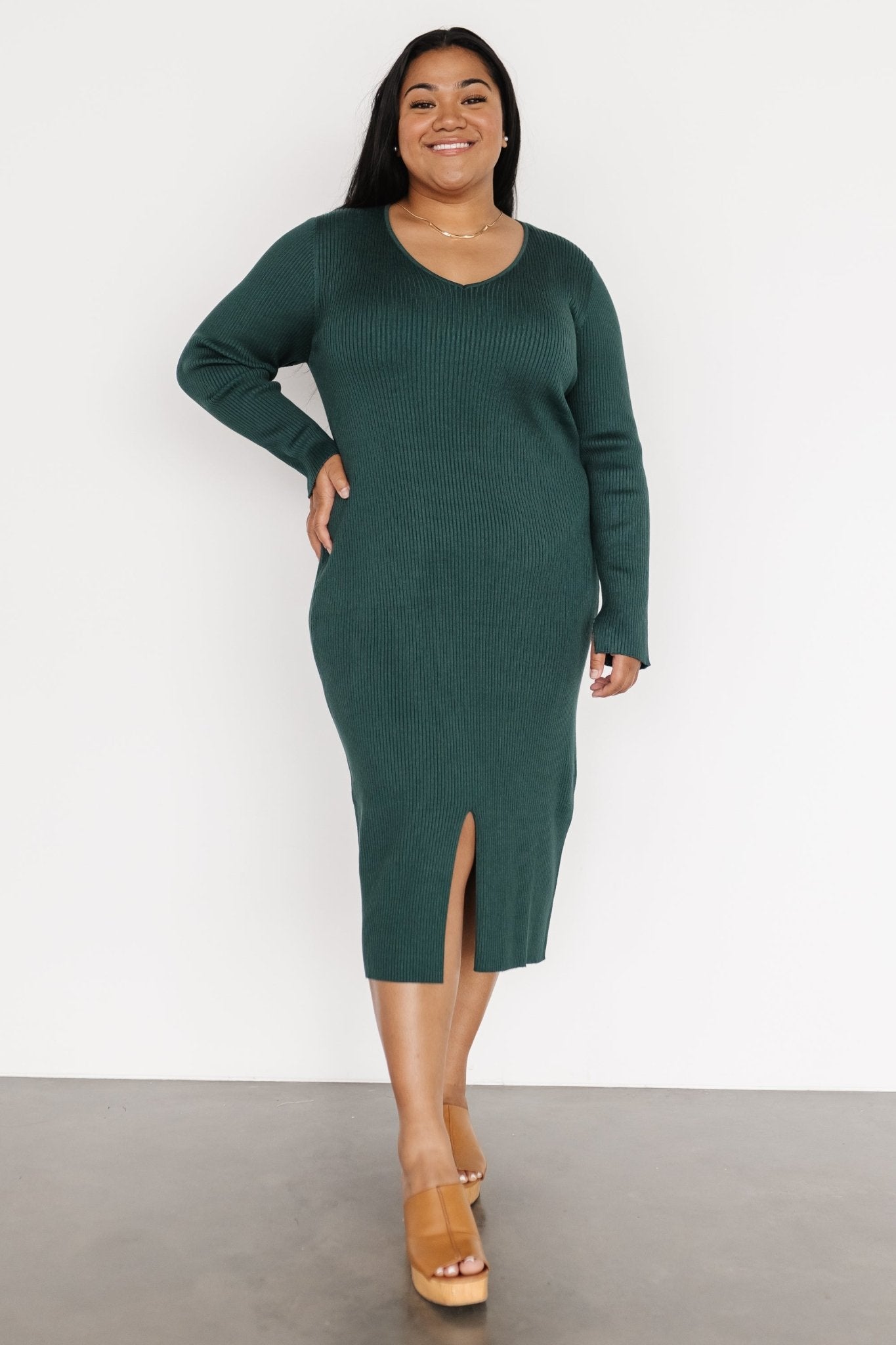 Fairmount Ribbed Midi Dress | Green - Baltic Born