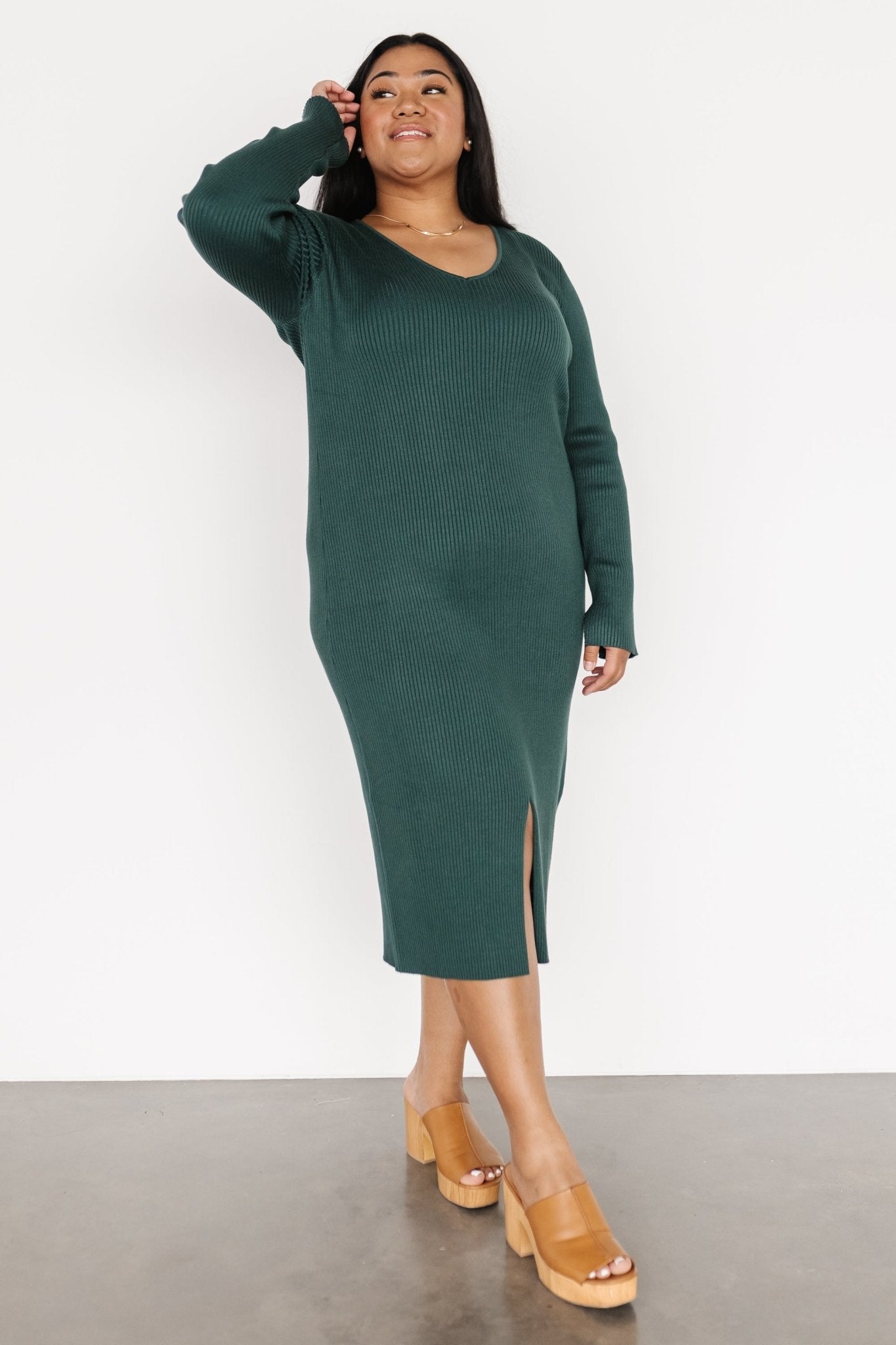 Fairmount Ribbed Midi Dress | Green - Baltic Born