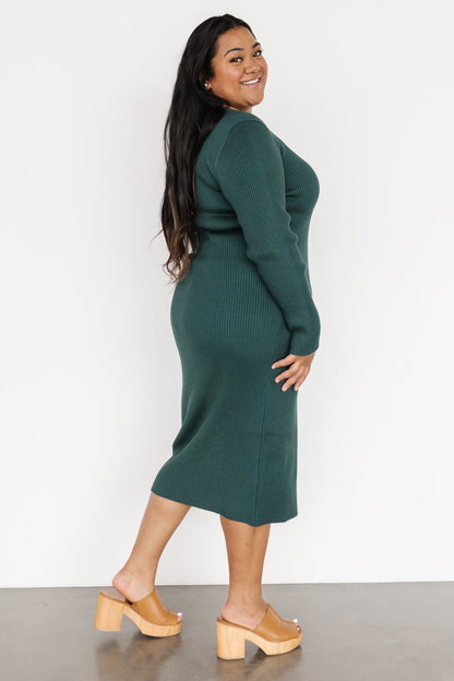 Fairmount Ribbed Midi Dress | Green - Baltic Born