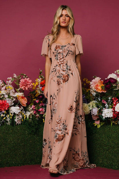 Fleur Maxi Dress | Nude Floral - Baltic Born