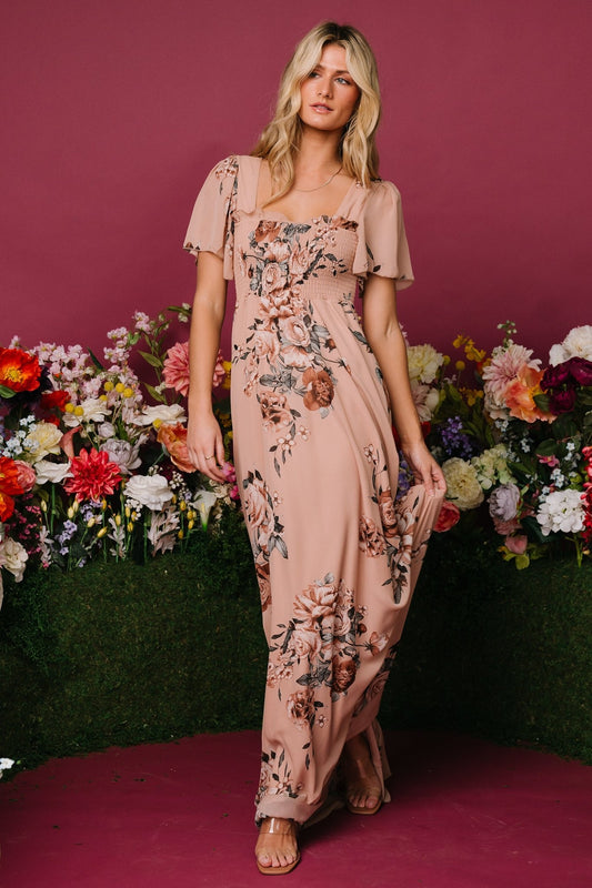 Fleur Maxi Dress | Nude Floral - Baltic Born