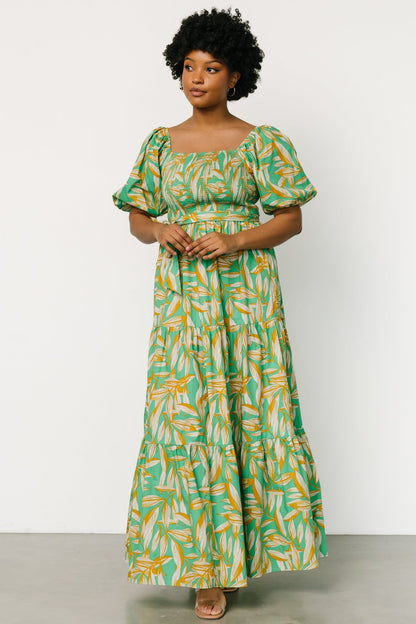 Forsythe Smocked Maxi Dress | Green Print - Baltic Born