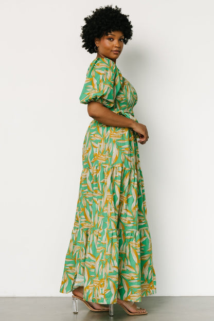 Forsythe Smocked Maxi Dress | Green Print - Baltic Born