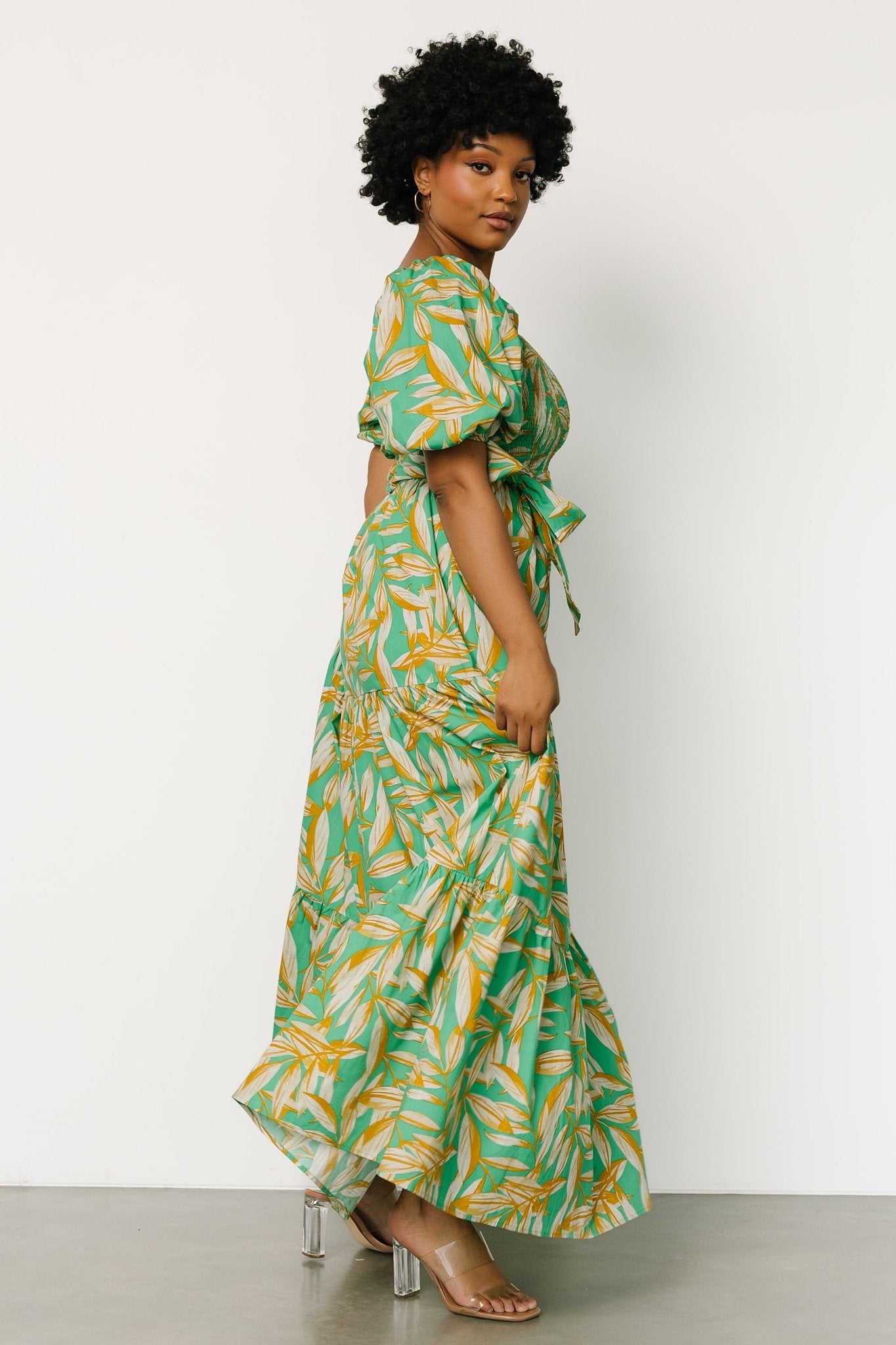 Forsythe Smocked Maxi Dress | Green Print - Baltic Born