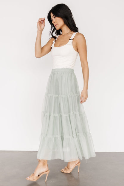 Galena Tulle Skirt | Light Sage - Baltic Born