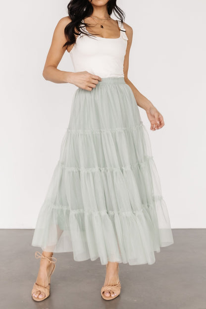 Galena Tulle Skirt | Light Sage - Baltic Born