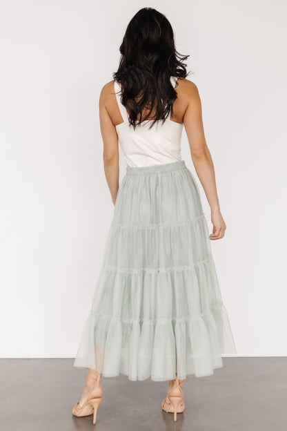 Galena Tulle Skirt | Light Sage - Baltic Born