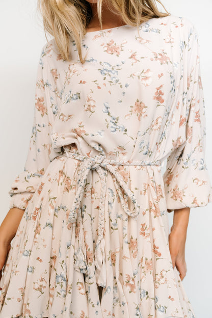 Galia Mini Dress | Beige Floral - Baltic Born