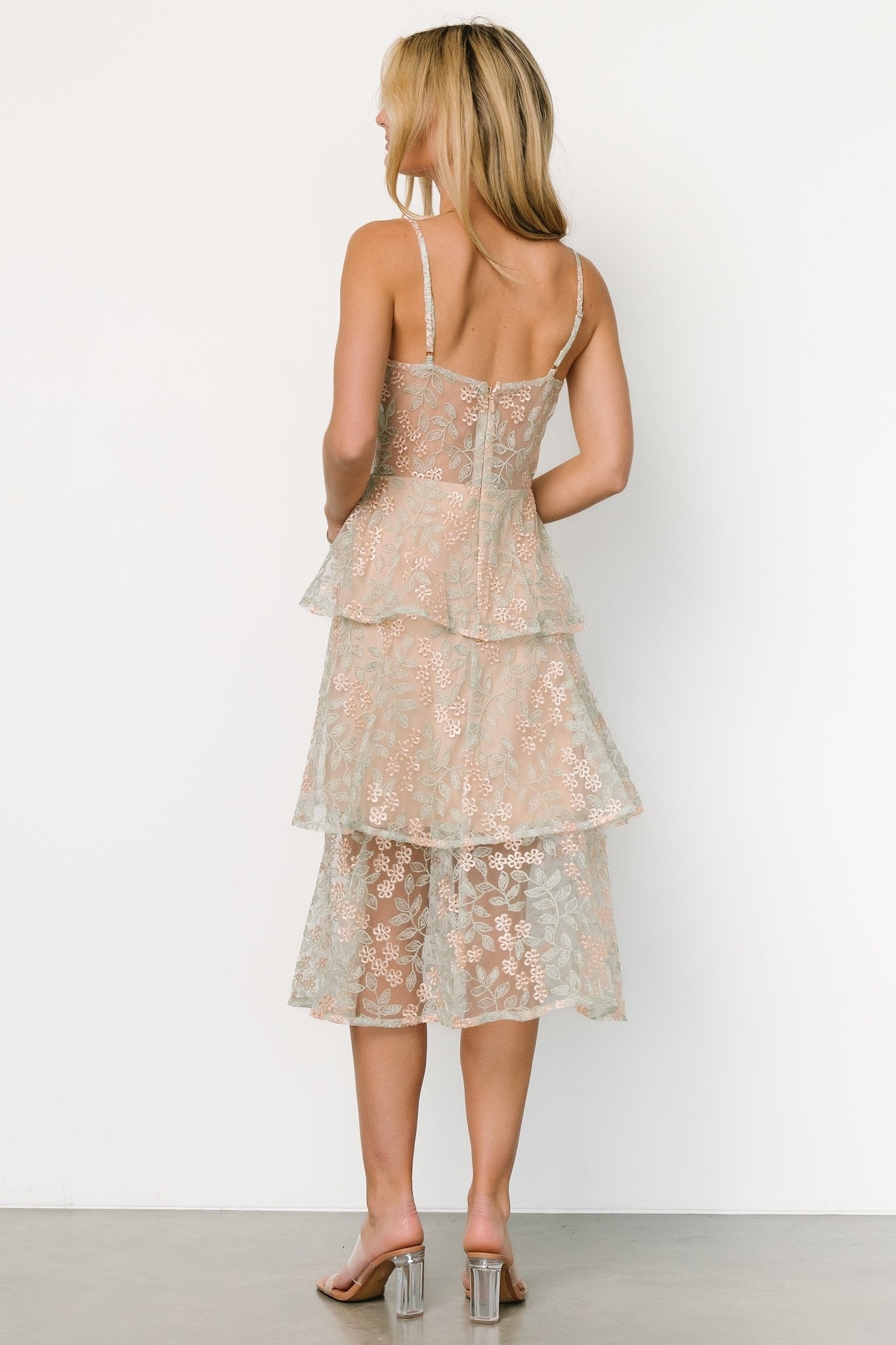 Georgiana Embroidered Midi Dress | Sage - Baltic Born