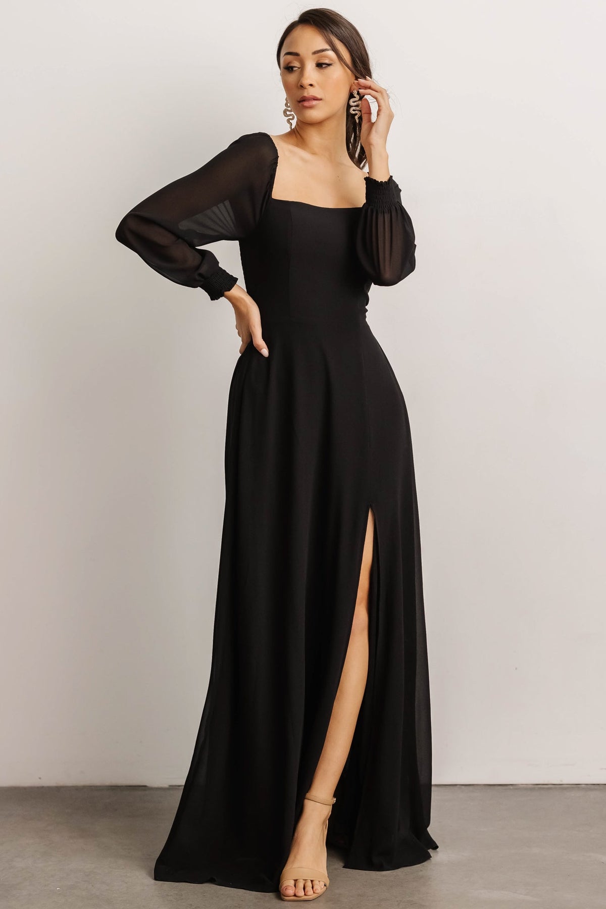 Very black maxi dress Clearance
