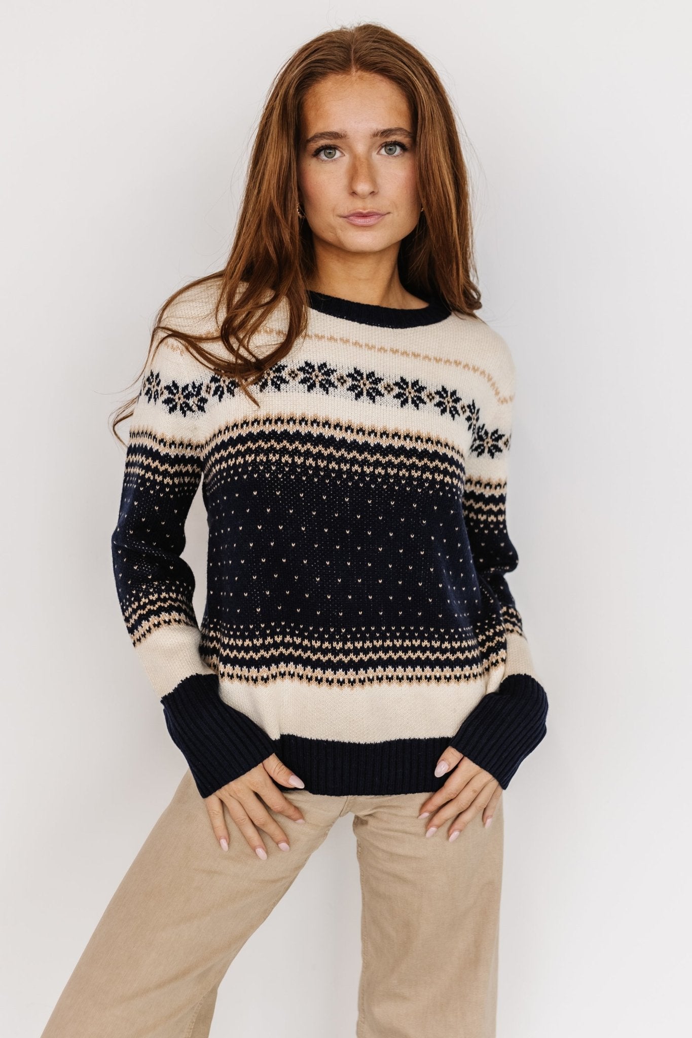 Griffin Knit Sweater | Navy Multi - Baltic Born