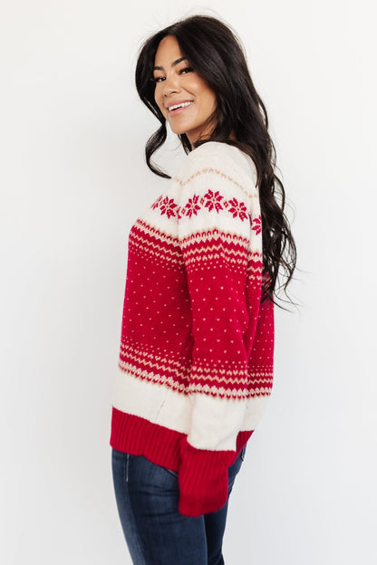 Griffin Knit Sweater | Red Multi - Baltic Born