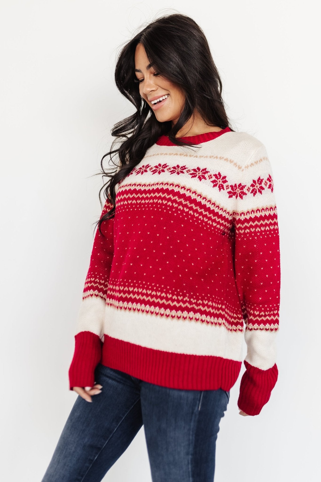 Griffin Knit Sweater | Red Multi - Baltic Born