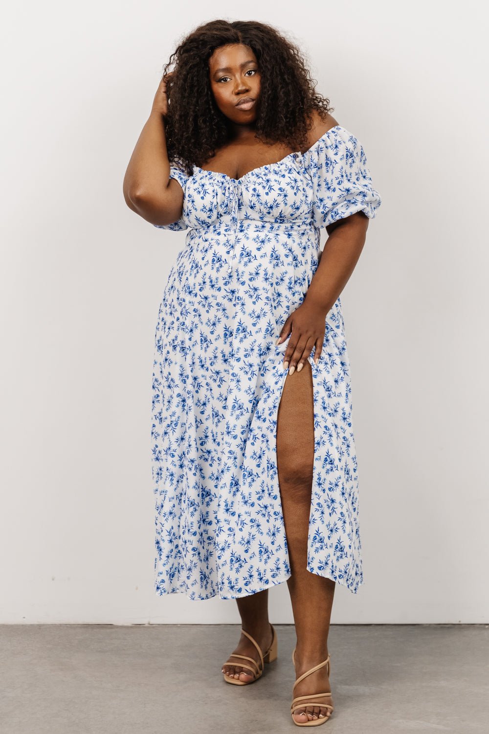 Gwen Smocked Midi Dress | Blue Floral - Baltic Born