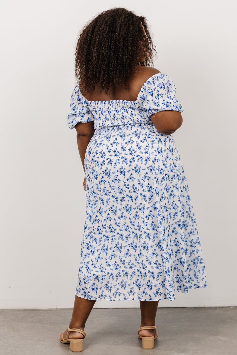 Gwen Smocked Midi Dress | Blue Floral - Baltic Born