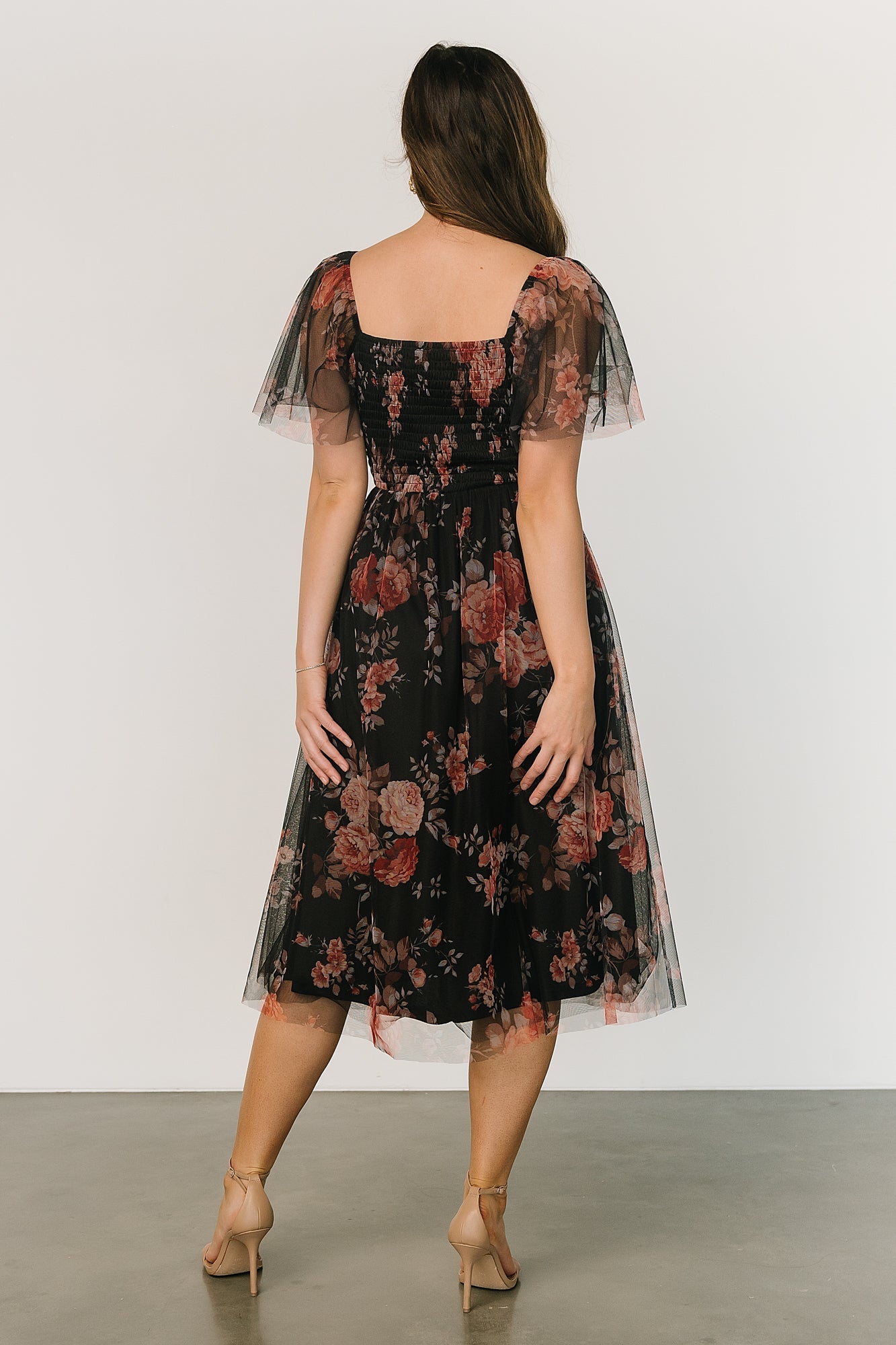 Gwyneth Tulle Midi Dress | Black Multi - Baltic Born