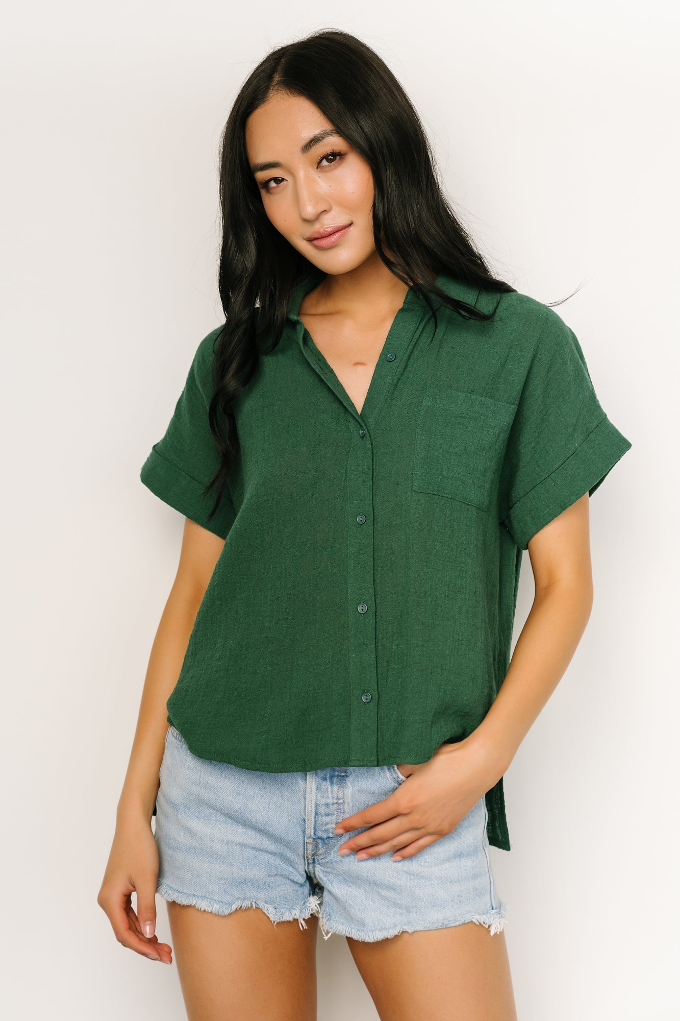 Hammond Short Sleeve Top | Dark Green - Baltic Born