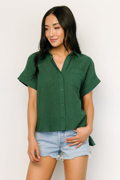 Hammond Short Sleeve Top | Dark Green - Baltic Born