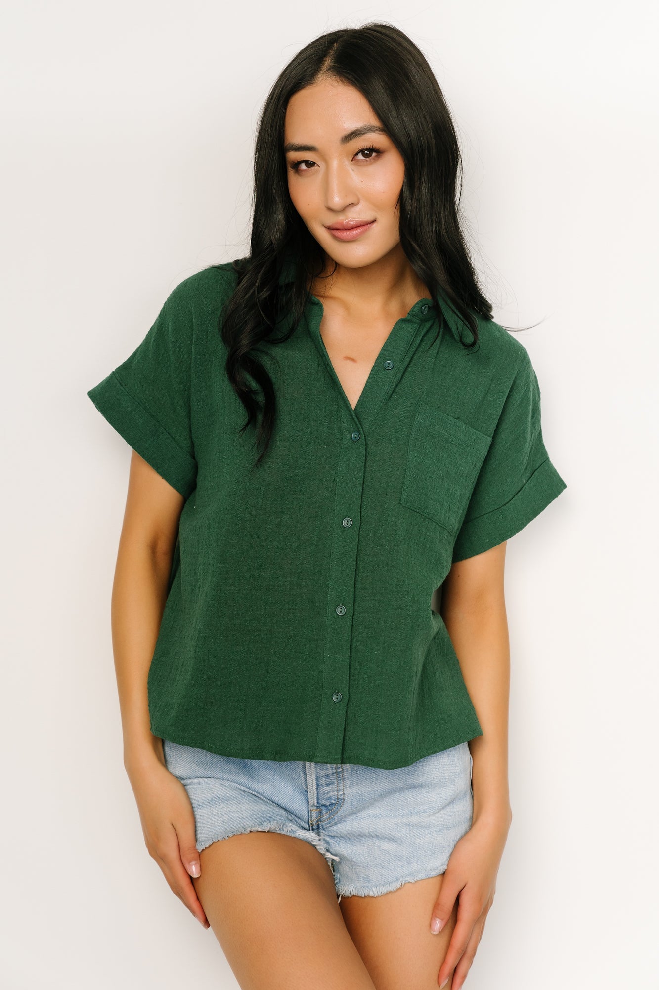 Hammond Short Sleeve Top | Dark Green - Baltic Born