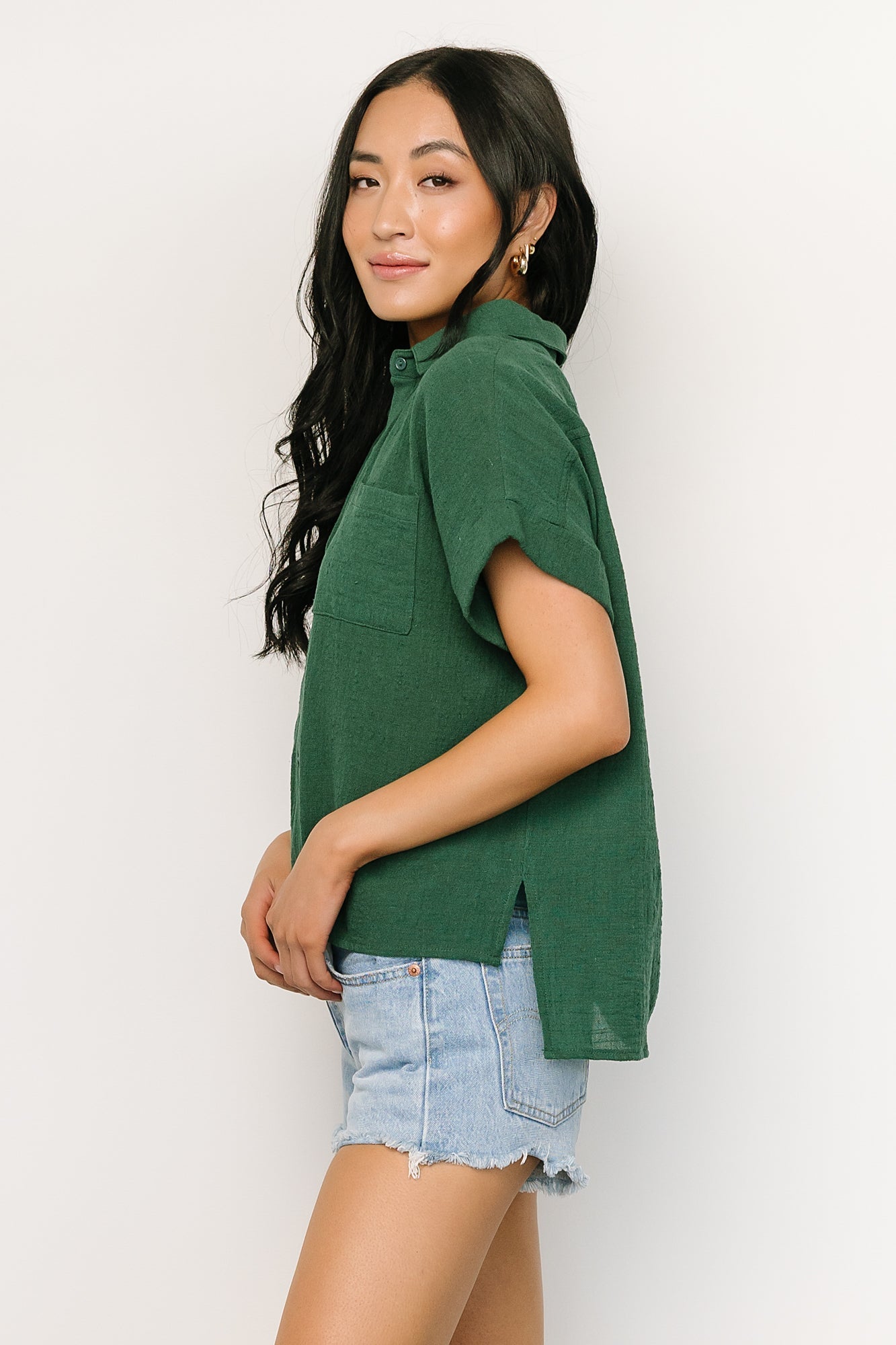 Hammond Short Sleeve Top | Dark Green - Baltic Born