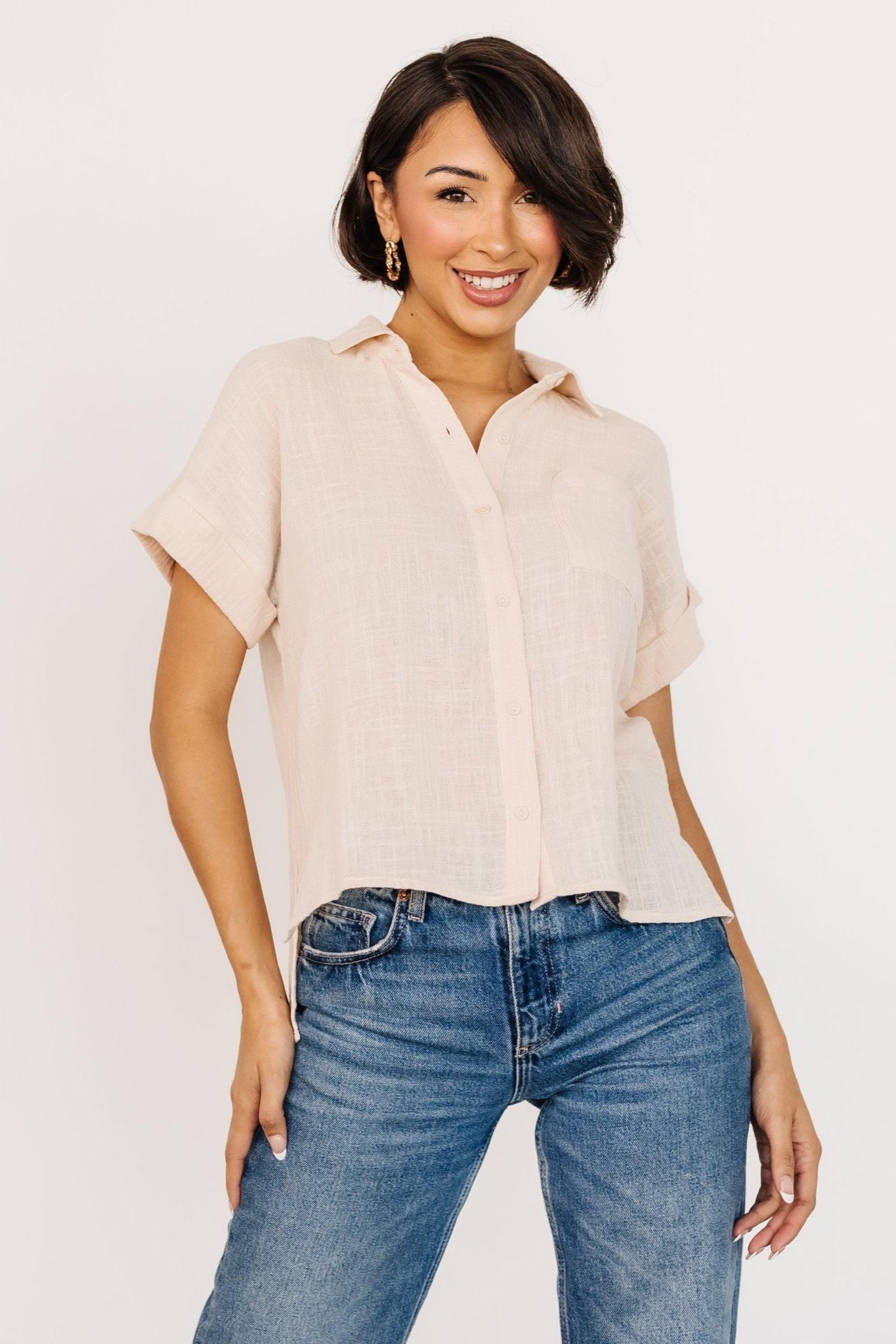 Hammond Short Sleeve Top | Natural - Baltic Born