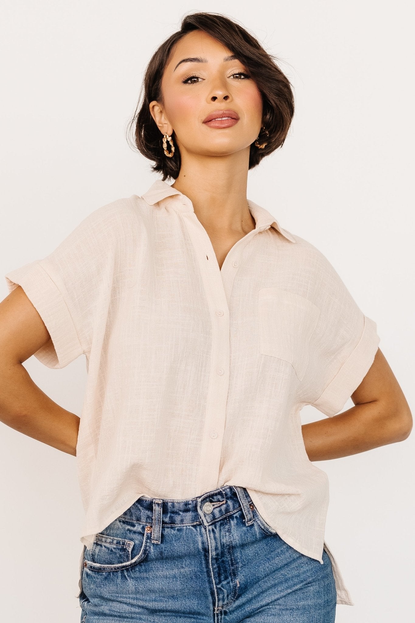 Hammond Short Sleeve Top | Natural - Baltic Born