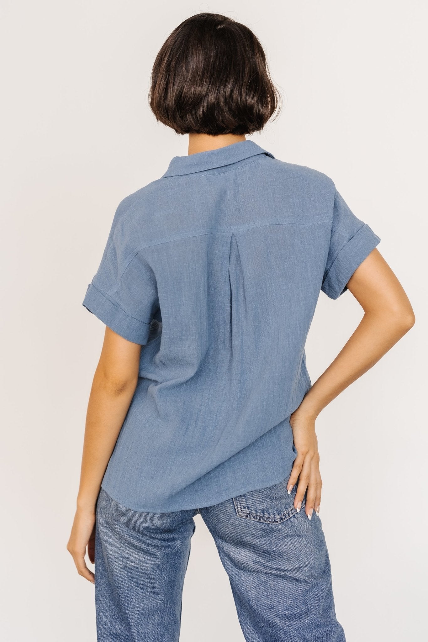 Hammond Short Sleeve Top | Slate Blue - Baltic Born