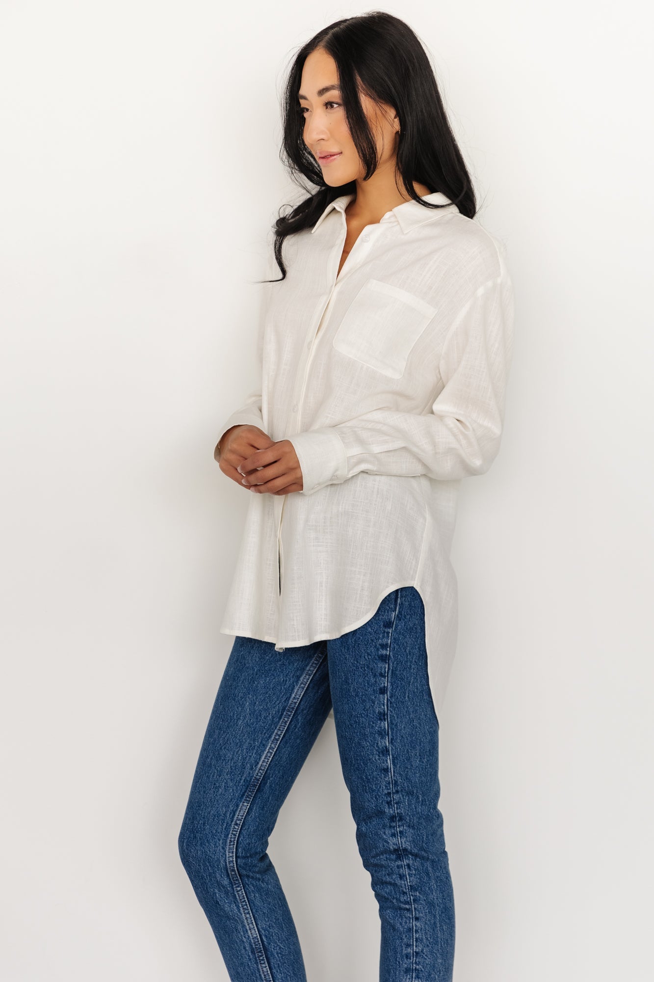 Harlan Linen Button Down Top | Off White - Baltic Born