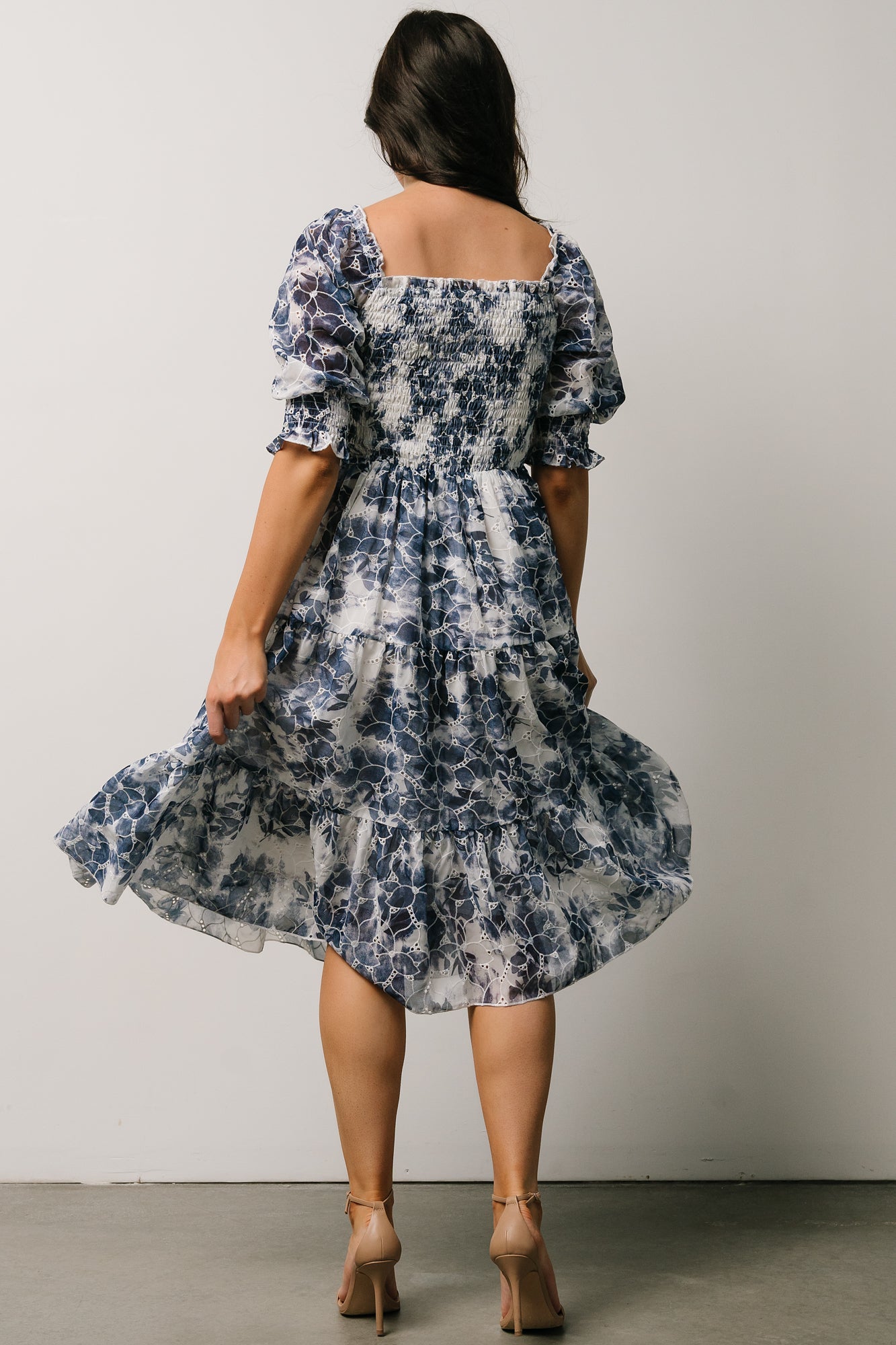 Hazel Eyelet Midi Dress | Navy - Baltic Born