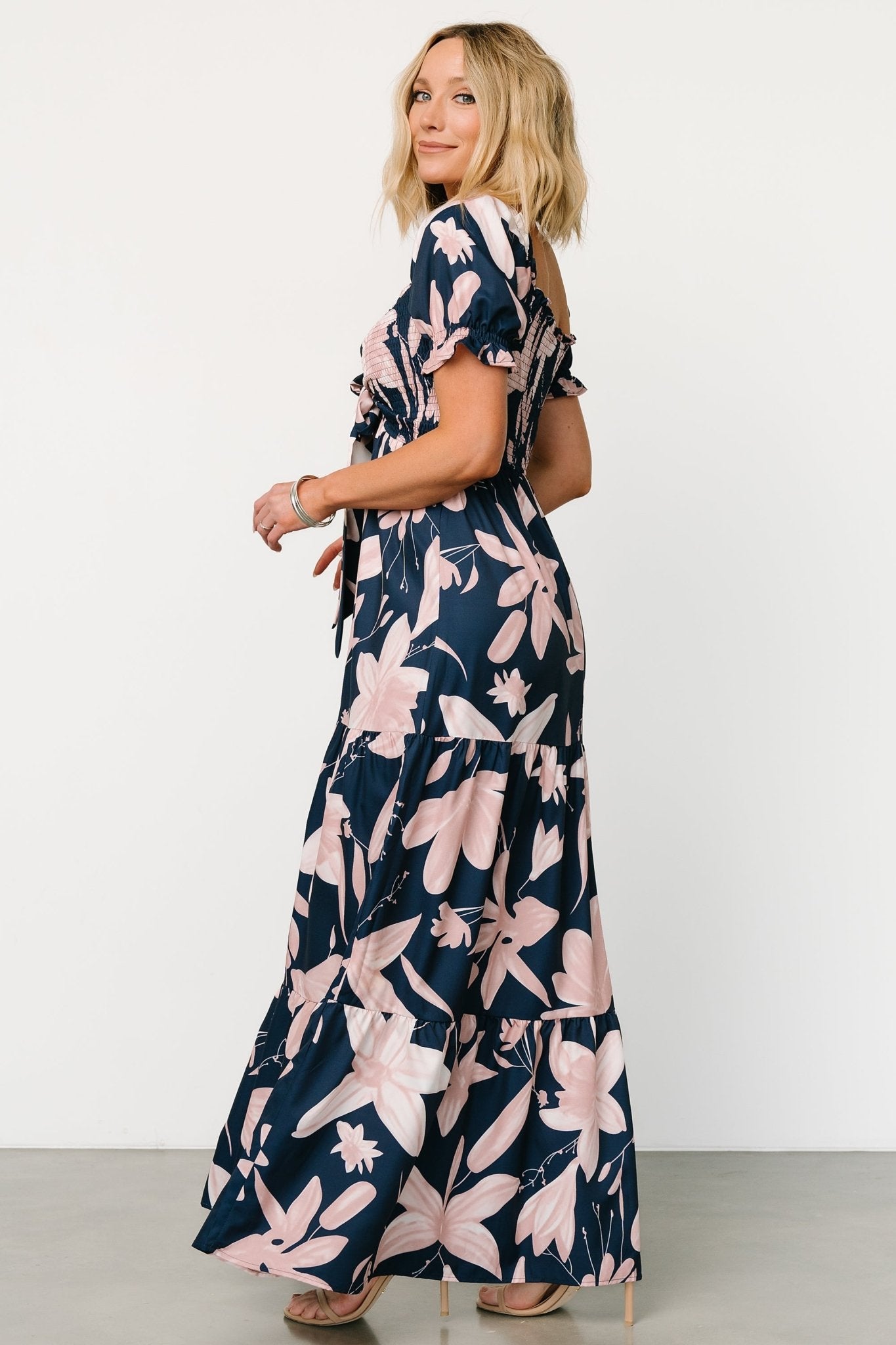 Hilaria Maxi Dress | Navy + Blush - Baltic Born