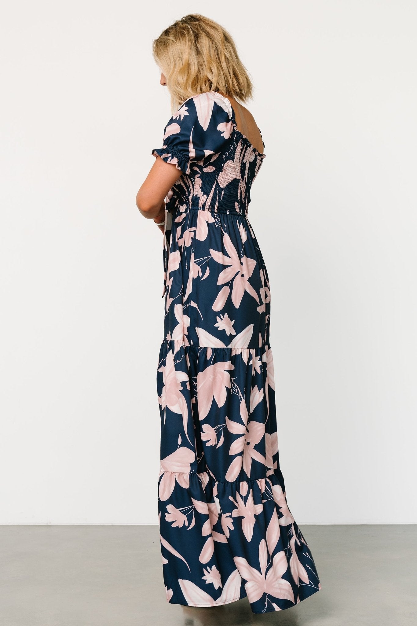 Hilaria Maxi Dress | Navy + Blush - Baltic Born