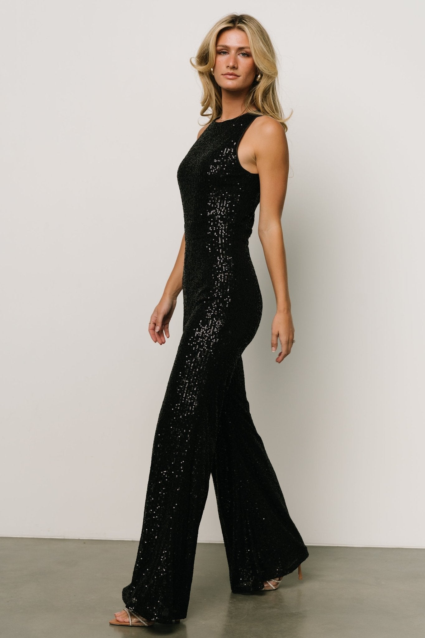 Hillary Sequin Jumpsuit | Black - Baltic Born