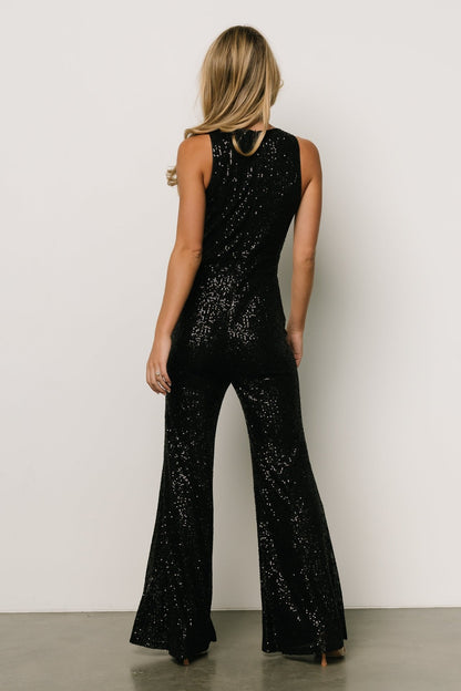 Hillary Sequin Jumpsuit | Black - Baltic Born