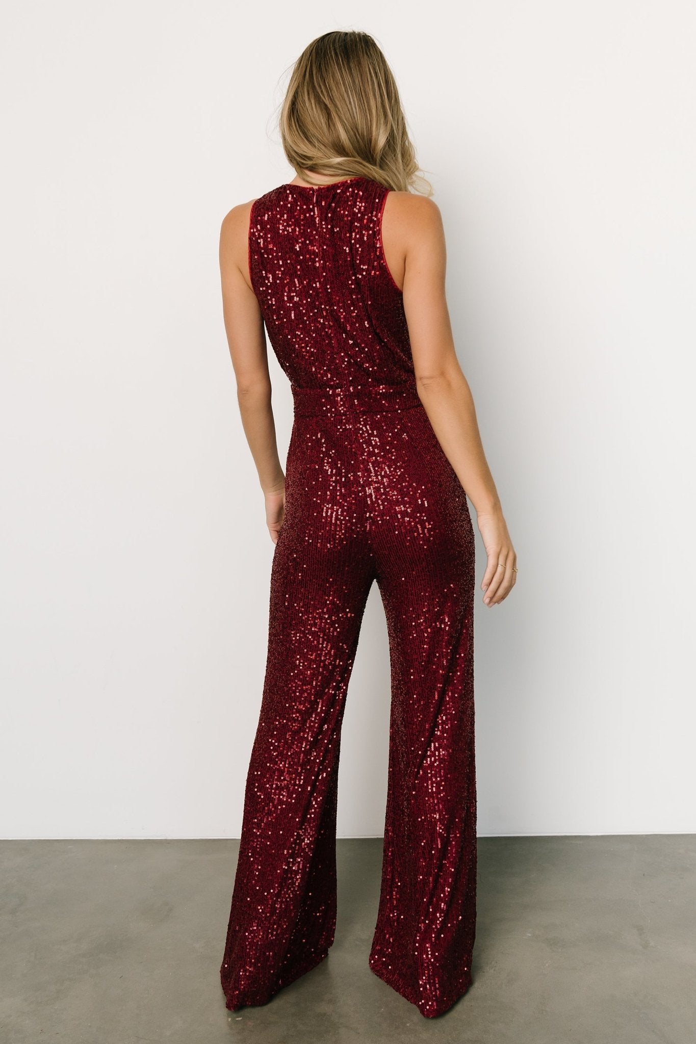 Hillary Sequin Jumpsuit | Wine - Baltic Born