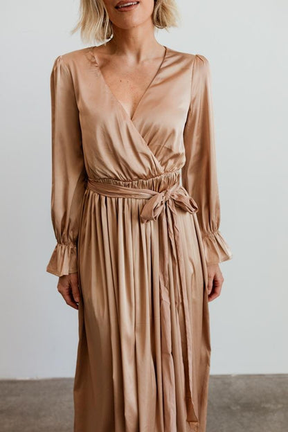 Holly Satin Maxi Dress | Champagne - Baltic Born