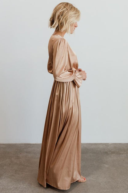 Holly Satin Maxi Dress | Champagne - Baltic Born