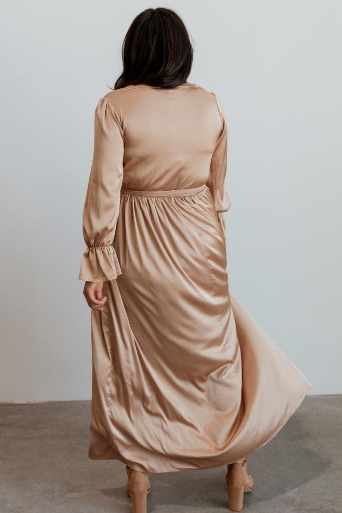 Holly Satin Maxi Dress | Champagne - Baltic Born