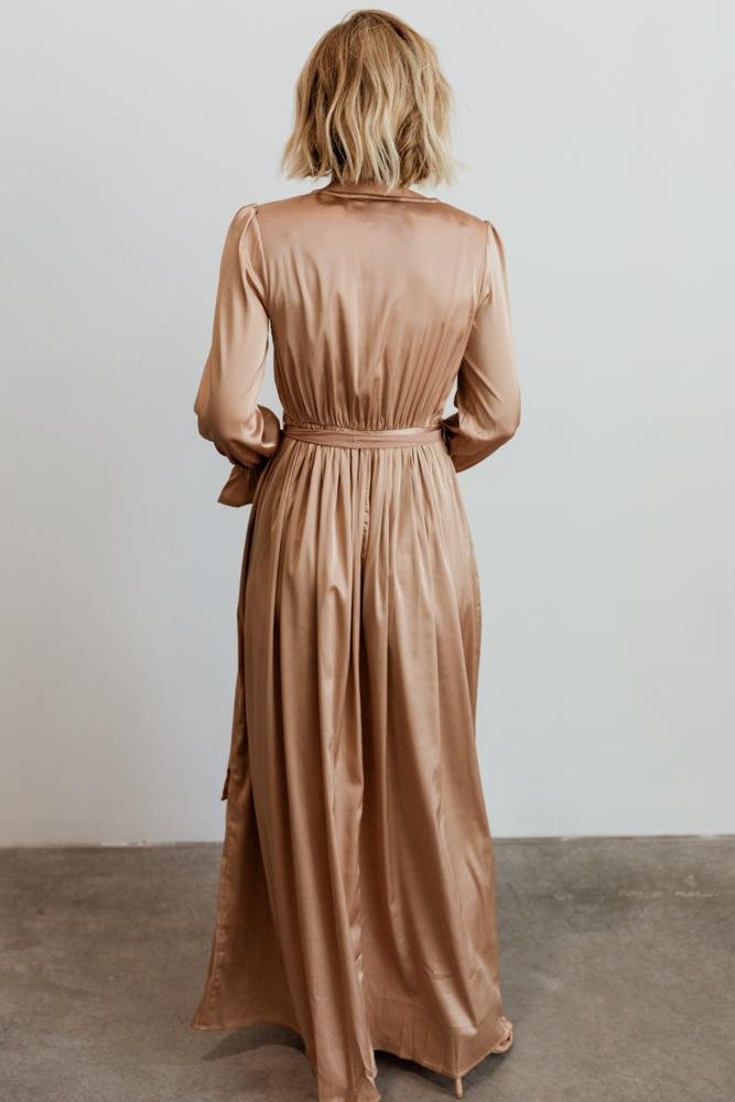 Holly Satin Maxi Dress | Champagne - Baltic Born