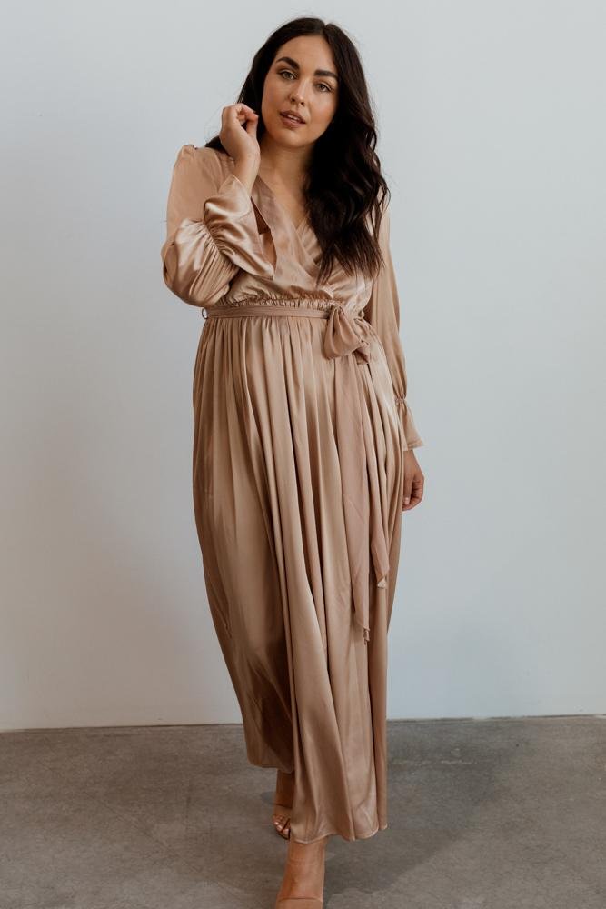 Holly Satin Maxi Dress | Champagne - Baltic Born