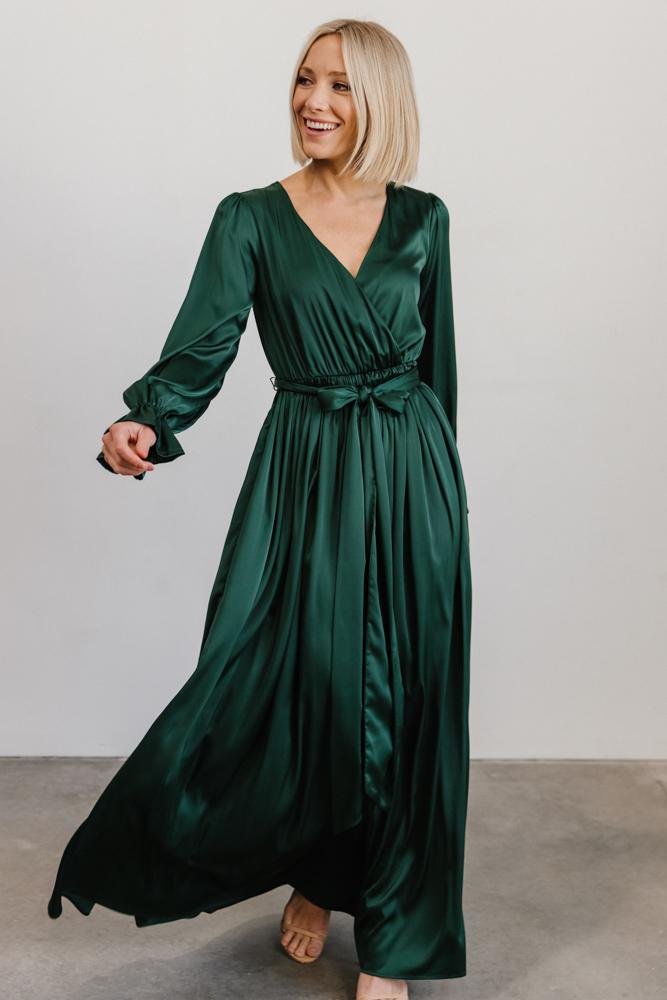 Holly Satin Maxi Dress | Champagne | Baltic Born